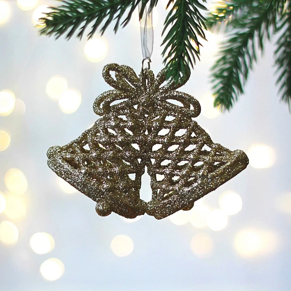 Подвеска «Колокольчики ажурные» 10 см, темное золото