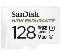 Карта памяти Micro SecureDigital 128GB SanDisk microSDXC Class 10 UHS-I U3 V30 Max Endurance Video Monitoring (SD адаптер) (SDSQQVR-128G-GN6IA)