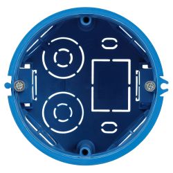 Коробка установочная ЭРА KUT-68-45-blue синяя 68х45мм для твердых стен саморезы IP20 | Коробки монтажные установочные для твердых стен