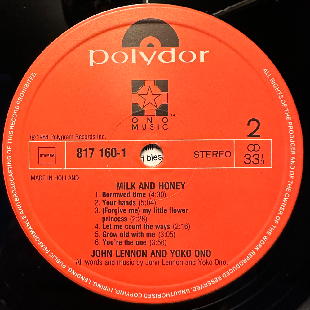 John Lennon & Yoko Ono- Milk And Honey (Голландия 1984г.)
