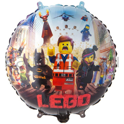 Фольгированная фигура, круг, Лего Человечки,18"/46СМ