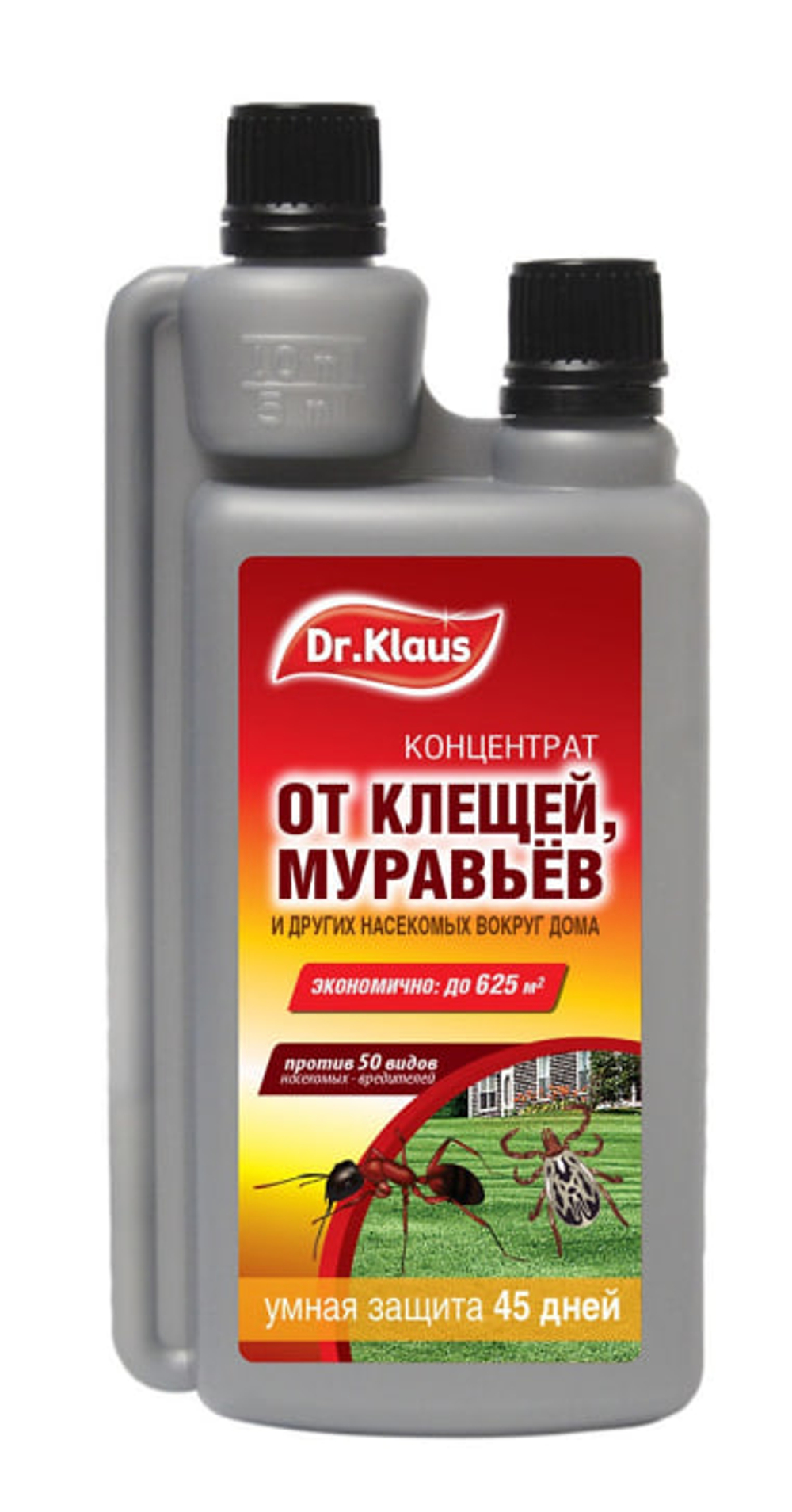 Концентрат от клещей, муравьев и других насекомых Dr. KLAUS флакон 1 250 мл, до 6 соток
