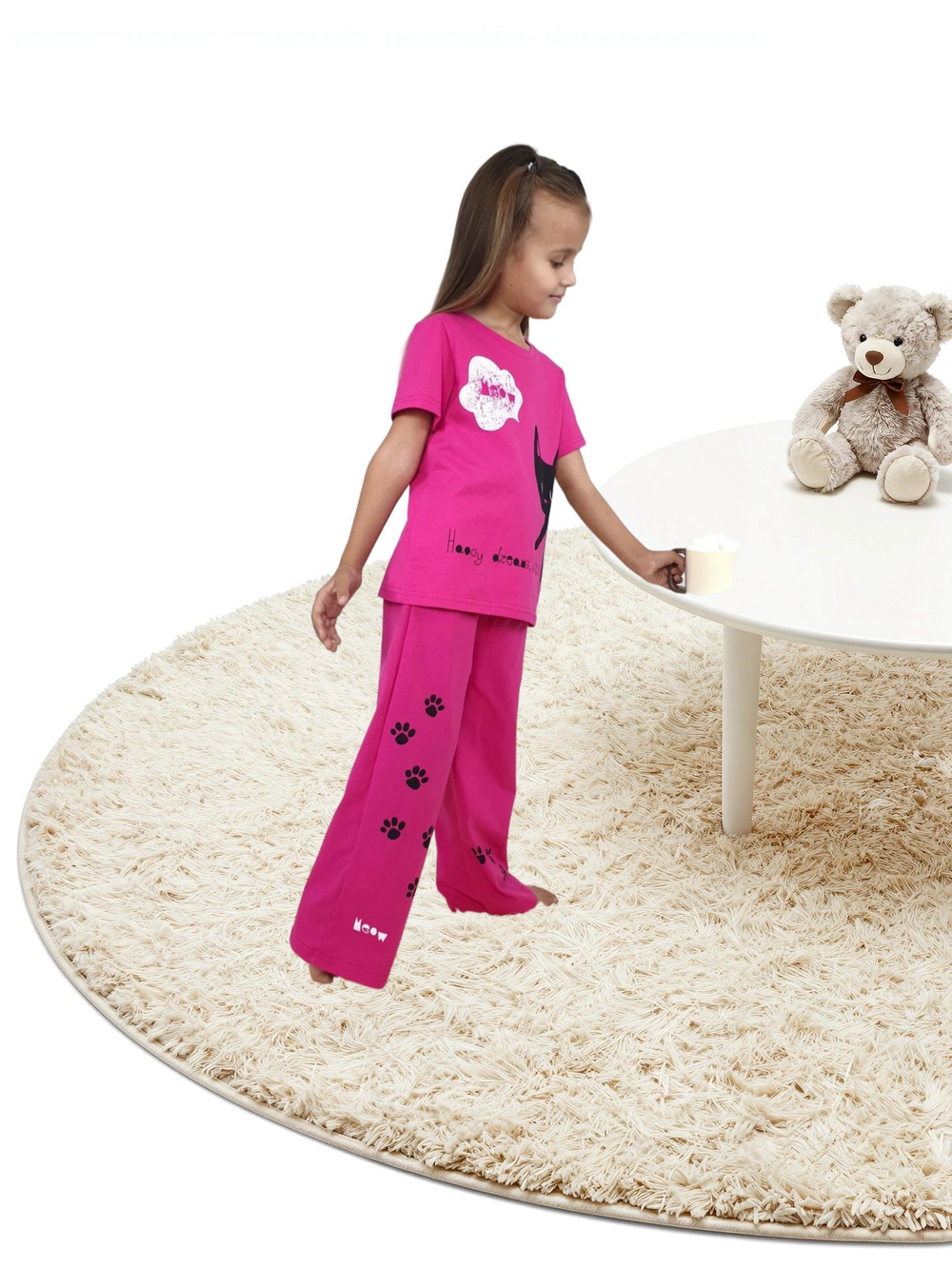 7-55-3 Пижама для девочки (фуфайка и брюки)