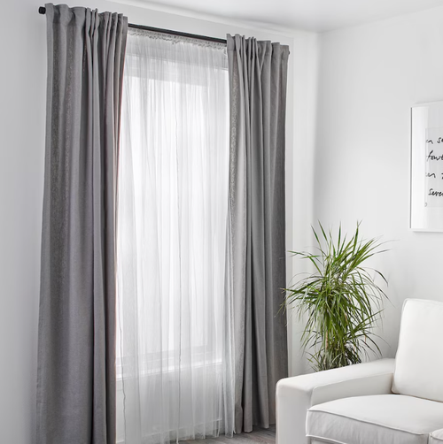 ЛИЛЛ LILL Шторы 2 шт, белые, 280x300 см