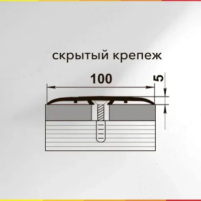 Порог напольный алюминиевый широкий 100мм скрытый крепеж