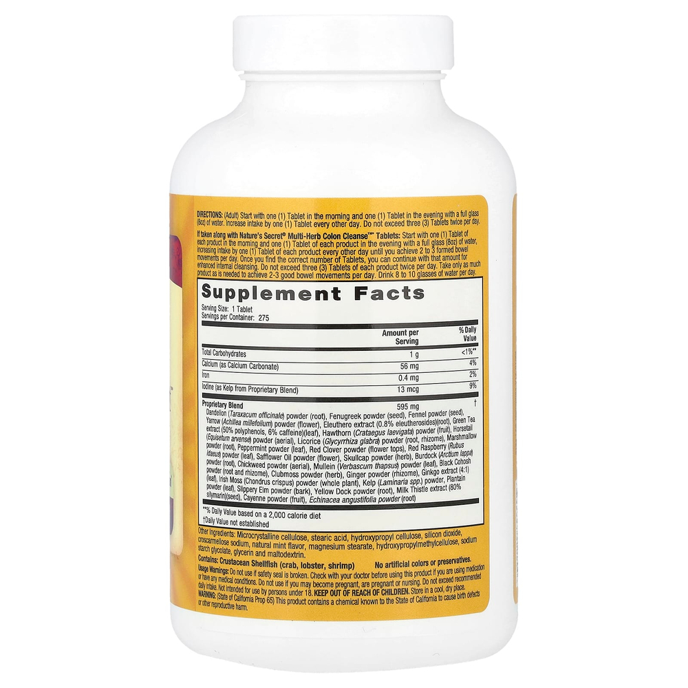 Nature's Secret, Multi-Herb Digestion & Detox Support™, 275 таблеток