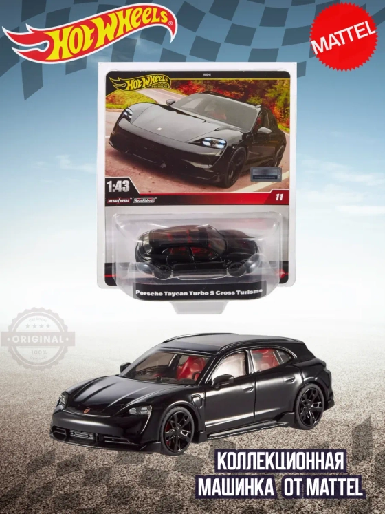 Машинка Хот Вилс Премиум Porsche Taycan Turbo S HWT10
