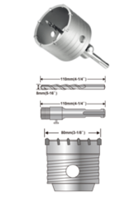 Коронка по бетону 80 мм SDS-Plus INGCO HCB0801