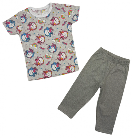 Костюм для девочки 0249/2 единороги, меланж