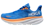 HOKA ONE ONE Cliffton 9 Wide lace-up casual all-match fabric shock absorption non-slip wear-resistant low-cut casual running shoes men's blue orange