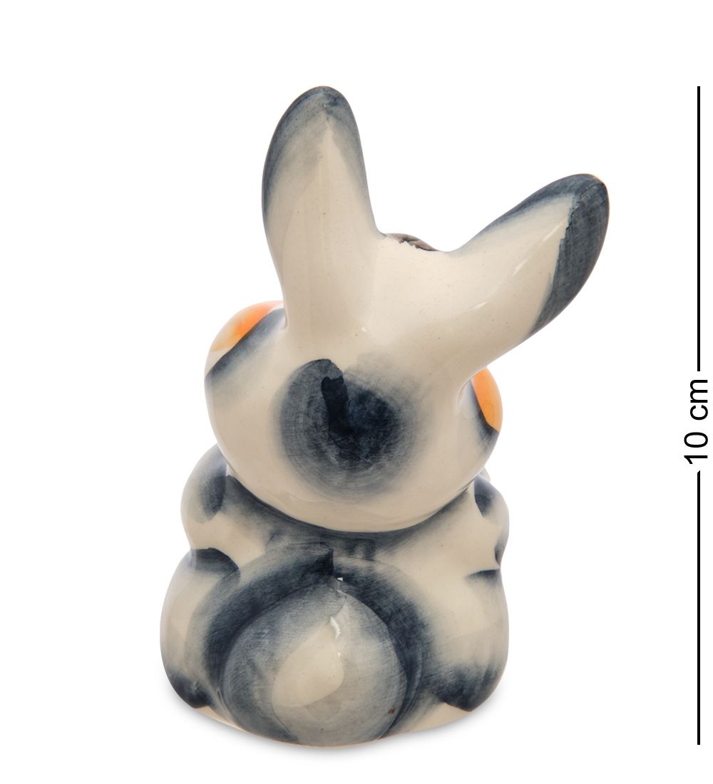 ГЛ- 821 Фигурка «Зайчонок с морковкой» цв. (Гжельский фарфор)