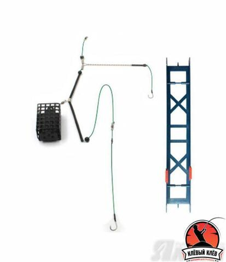 Оснастка фидерная Яман «Лещ №3», кормушка 60 г, отвод 12 см, плетеный шнур 0,15 мм, крючок №10 Chinu Ring, на мотовиле