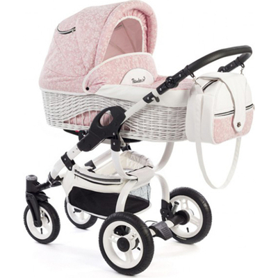 Детская коляска Reindeer City Wiklina 2 в 1, эко-кожа (Розовый)