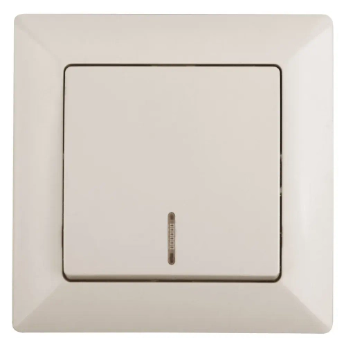 Выключатель Intro Solo 4-102-02 одноклавишный с подсветкой 10А-250В IP20 СУ слоновая кость