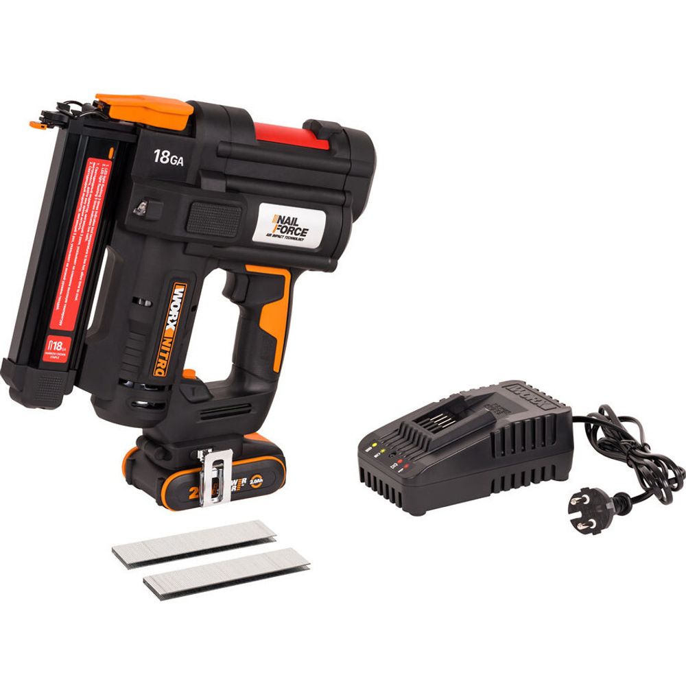 Степлер аккумуляторный WORX WX844 20V 2Ач х1 ЗУ