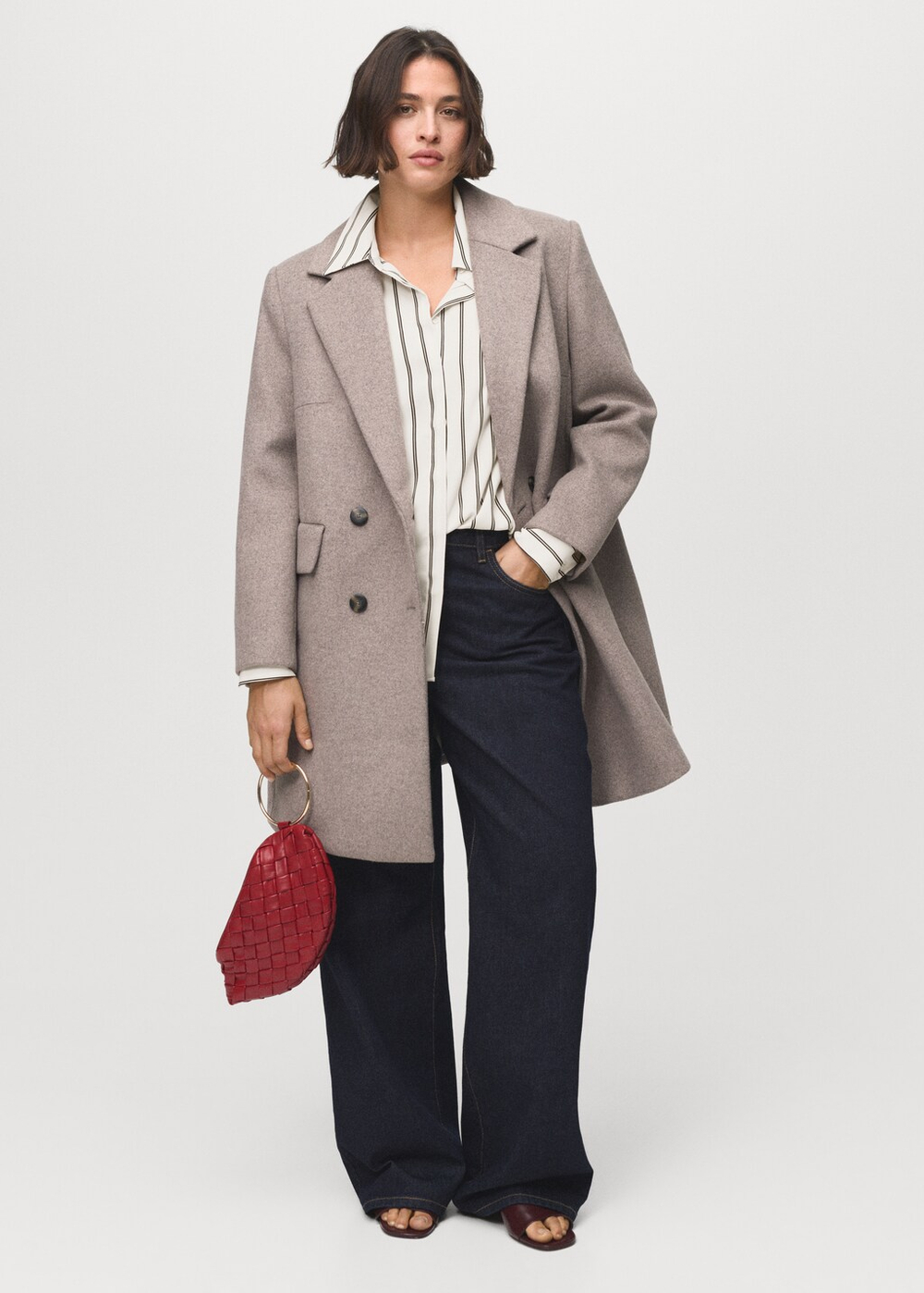 Блузка из струящейся ткани с длинными рукавами