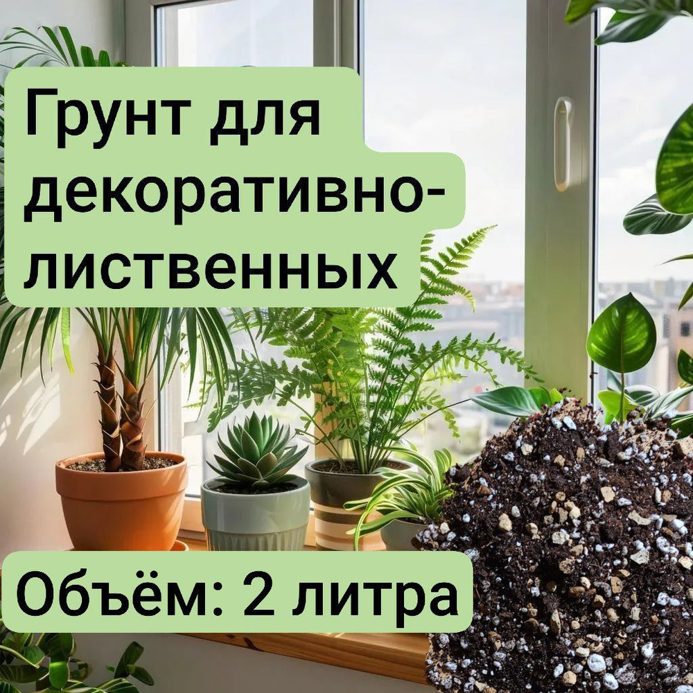 Грунт для Декоративно-Лиственных растений 2 литра ,2 литра грунта