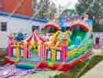 Коммерческий надувной батут "Парк развлечений 2" 12*7*7 м без фигуры клоуна