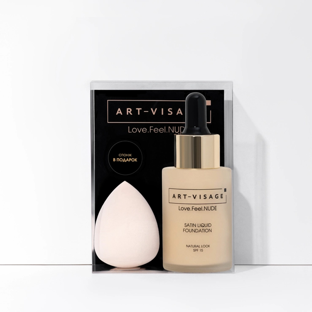 Art-Visage Крем тональный Love.Feel.Nude, жидкий, с сатиновым финишем, тон №402, Светло-бежевый, 34 мл