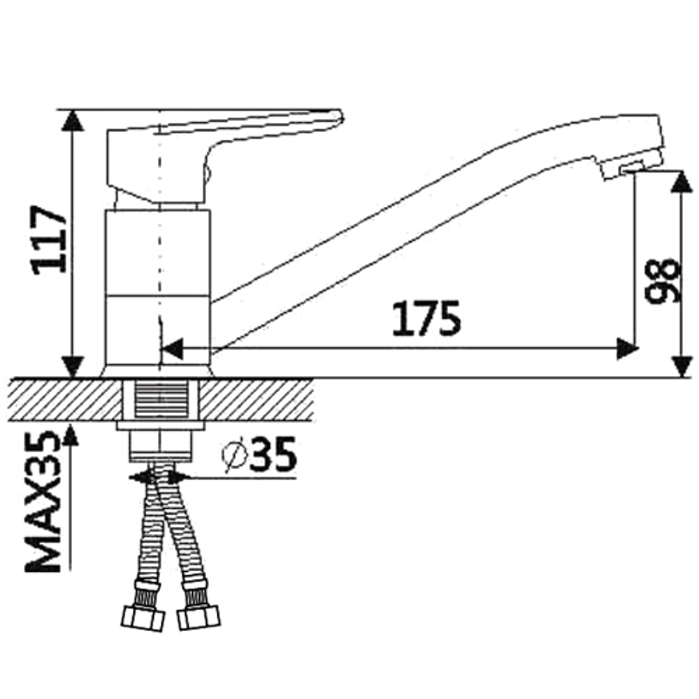 Смеситель для кухни Oute T206 T20603DB