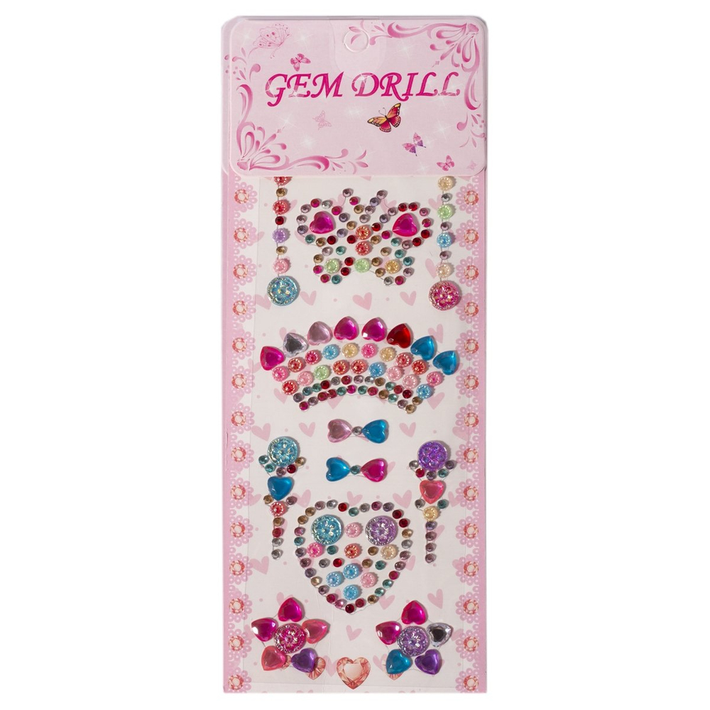 Наклейки-стразы Alingar, акриловые, "Весенний декор", бабочки, сердечки, цветы, пакет с европодвесом