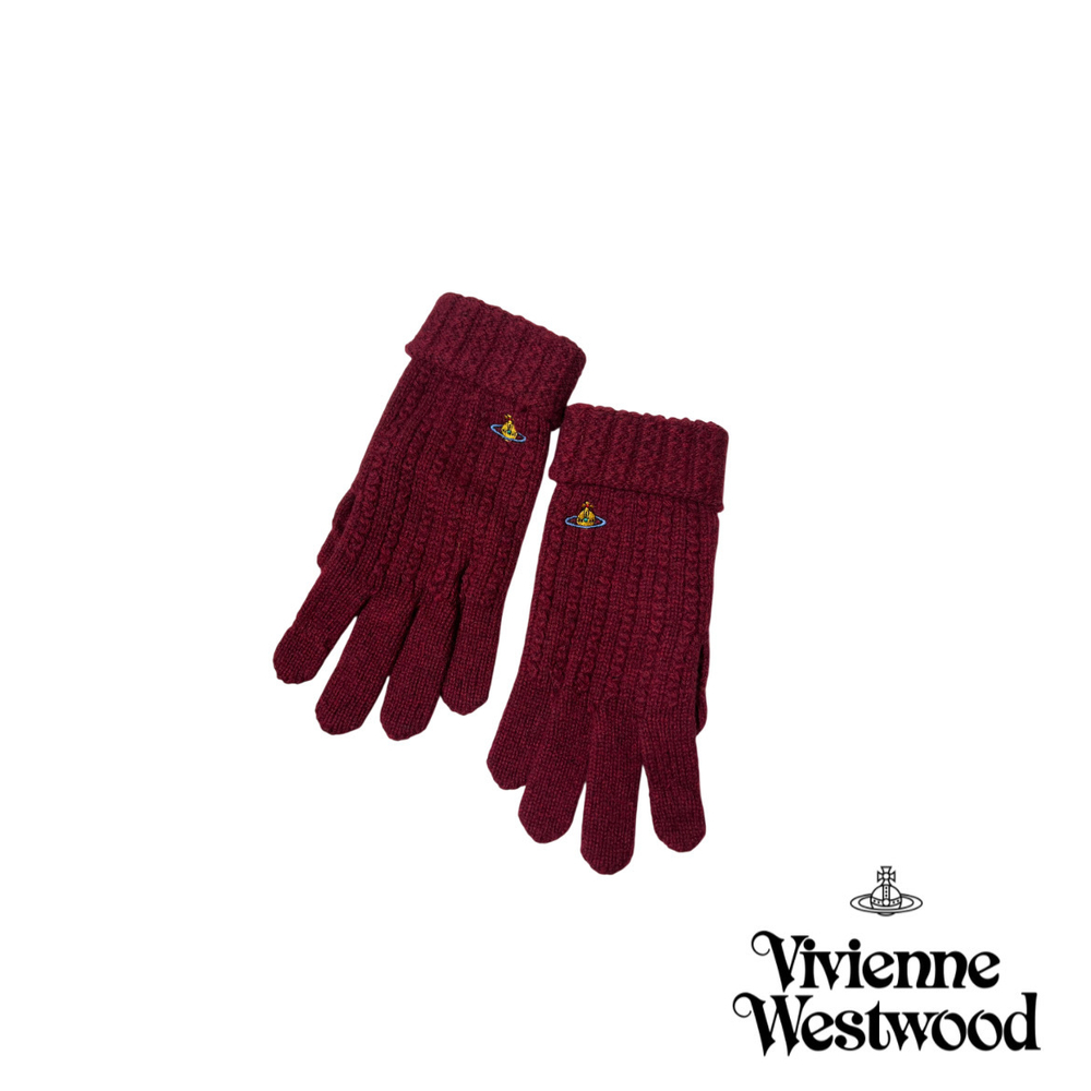 VIVIENNE WESTWOOD ПЕРЧАТКИ БОРДОВЫЕ С ОТВЕРСТИЯМИ ДЛЯ ПАЛЬЦЕВ