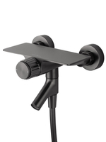 Смеситель для ванны с душевым гарнитуром WONZON & WOGHAND CLICK, Темный графит (WW- FE05L222-BGG)