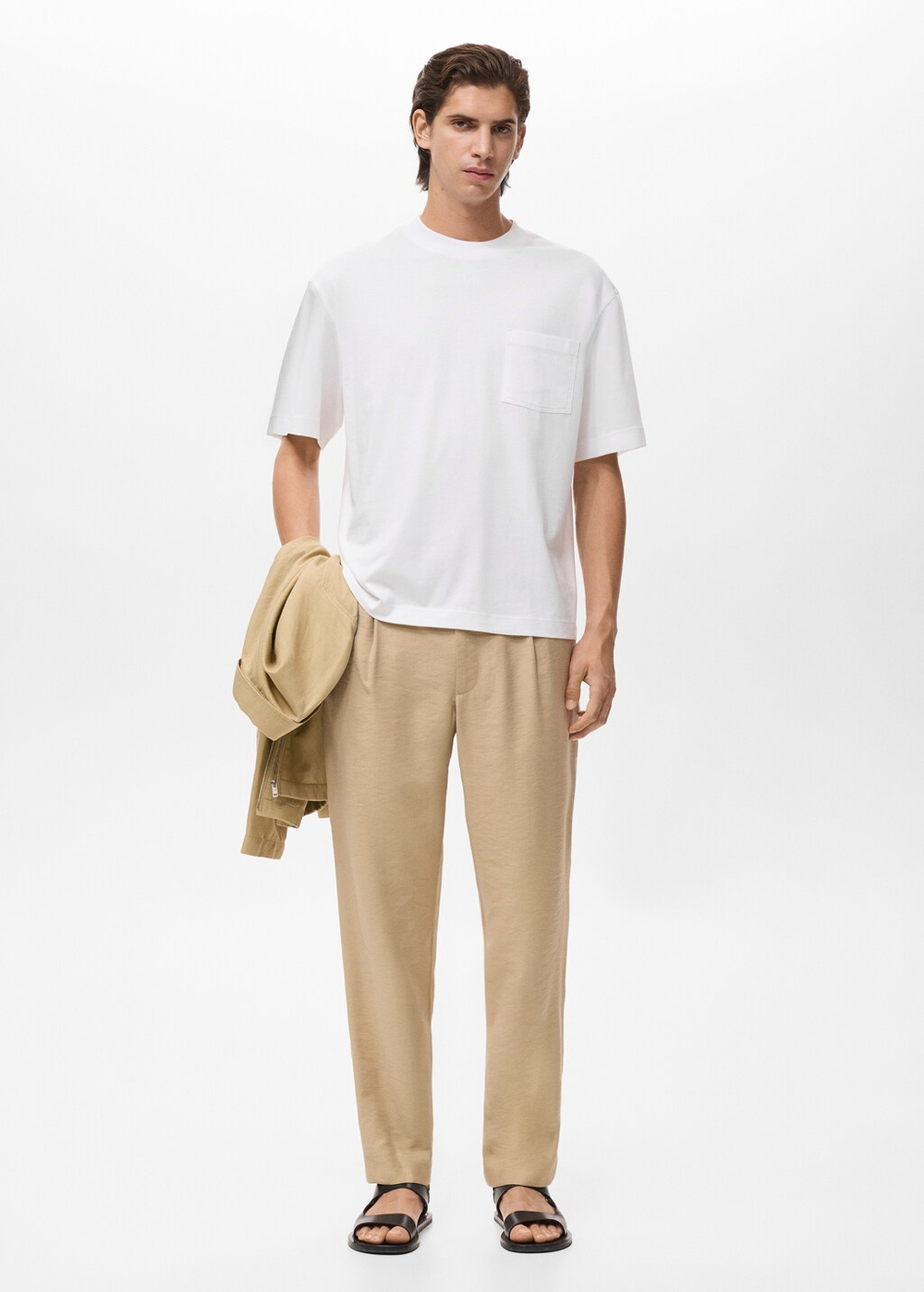 Футболка 100% хлопок boxy fit с карманом