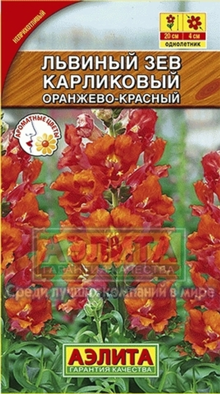 Львиный зев Карликовый оранжево-красный 10шт Аэлита