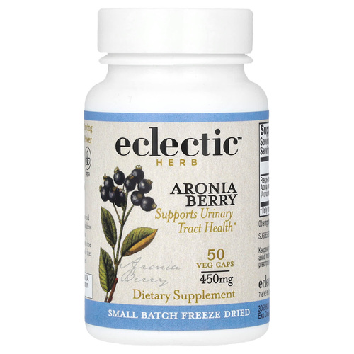 Eclectic Herb, сублимированные ягоды черноплодной рябины, 50 вегетарианских капсул (450 мг в 1 капсуле)
