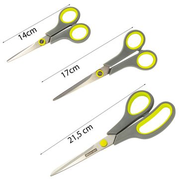 Набор ножниц универсальных 3 шт. Kamille КМ-5187 (14 см; 17 см; 21,5 см)