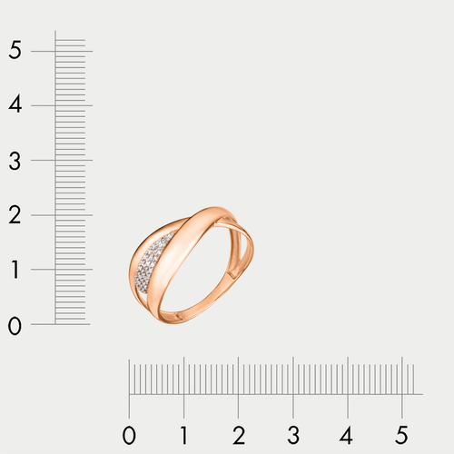 Кольцо женское из красного золота 585 пробы с фианитами (арт. К-7164л)