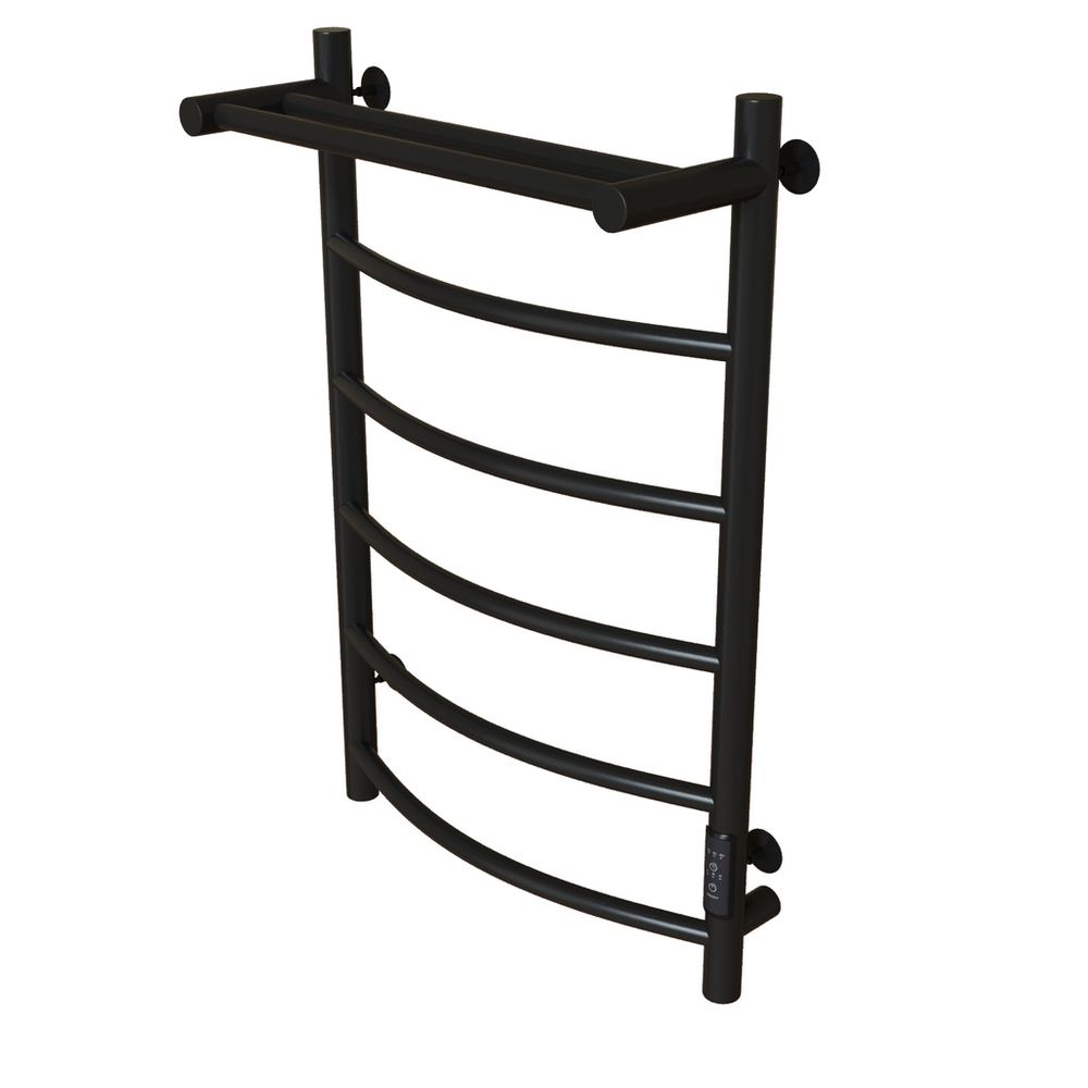 Полотенцесушитель MIXLINE CAPELLA  80х50 (таймер, 336Вт, 5 перекладин + ПОЛКА) электрический ЧЕРНЫЙ