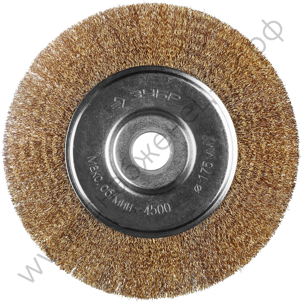 ЗУБР 175х22 мм, витая латунированная проволока, 0.3 мм, Щетка дисковая, Профессионал (35187-175)