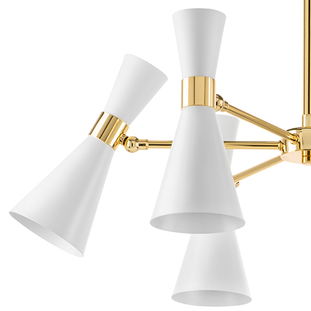 816066 Люстра DUMO 6х40W E14 БЕЛЫЙ МАТОВЫЙ/ЗОЛОТО