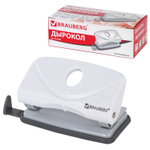 Дырокол BRAUBERG "Original" до 10 листов белый (4 штуки в упаковке)