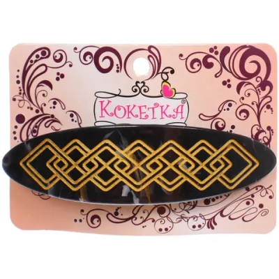 Заколка - автомат «ЭКЛЕР», форма прямоугольная, чери, микс 6 цветов, 10*2,3см (блистер Кокетка)