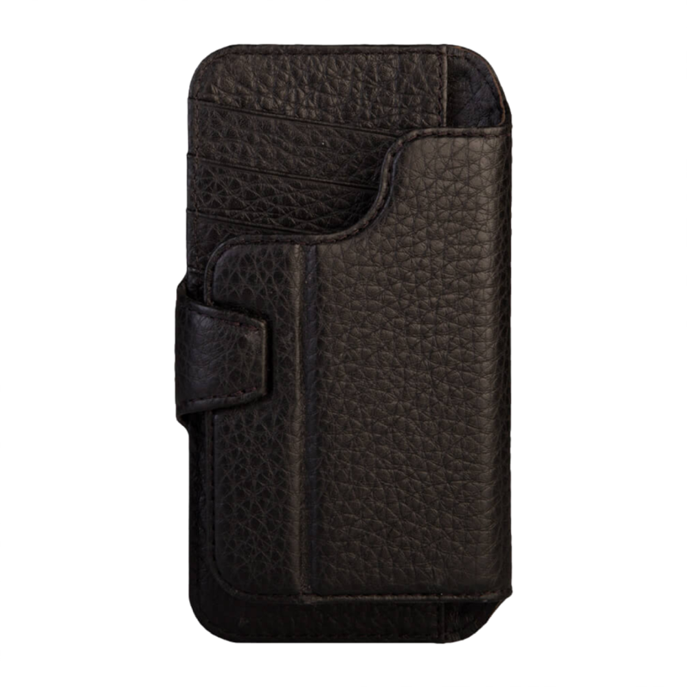 Магнитный кожаный чехол-бумажник Vaja Wallet Wrap Floater V-Mag для iPhone 16 Pro Картхолдер ручной работы из натуральной патагонской кожи «флотер» с магнитной застёжкой. Вмещает до четырёх карт. Есть RFID-защита