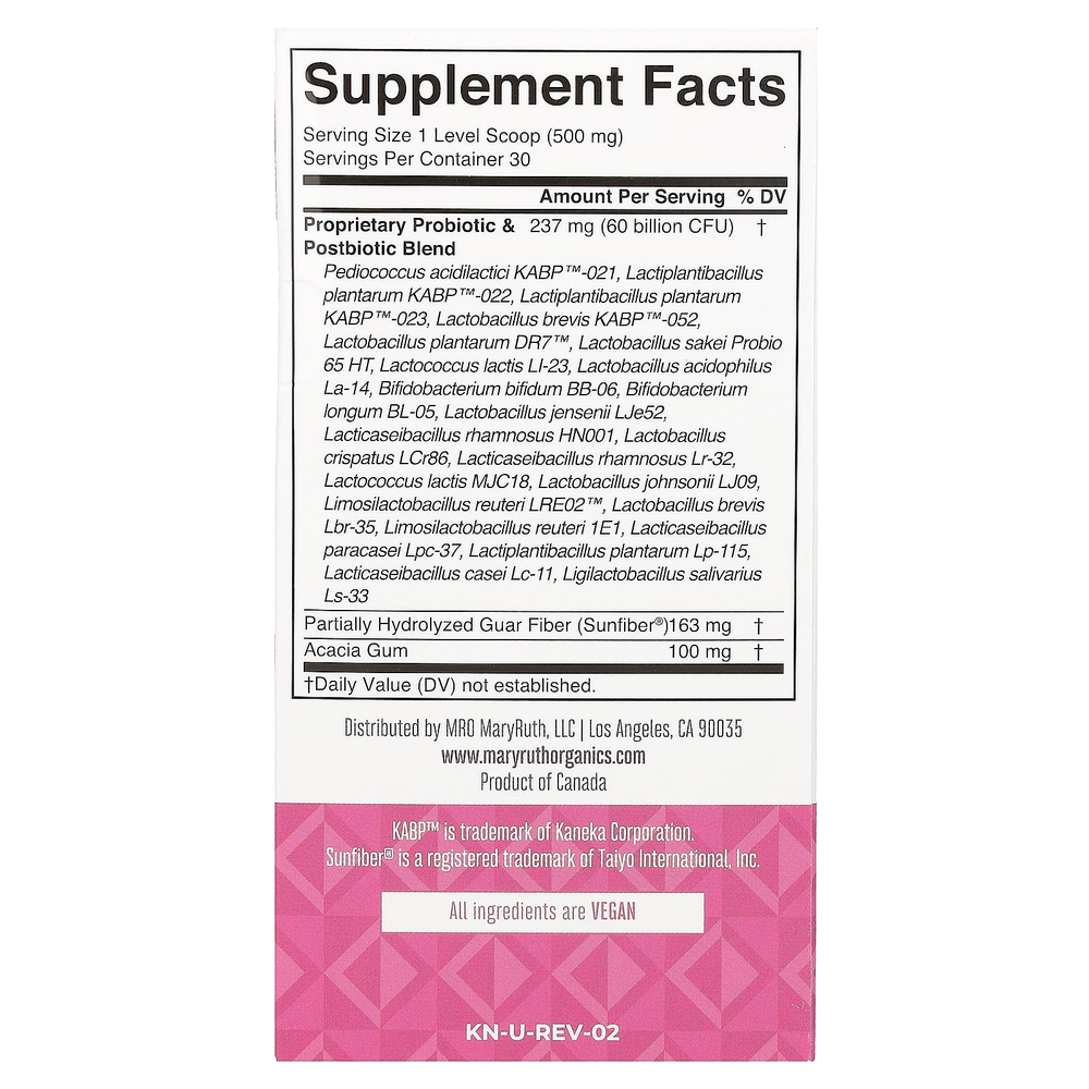 MaryRuth's, 3 в 1 для ежедневной поддержки при менопаузе, без вкусовых добавок, 60 миллиардов КОЕ, 15 г (0,5 унции)