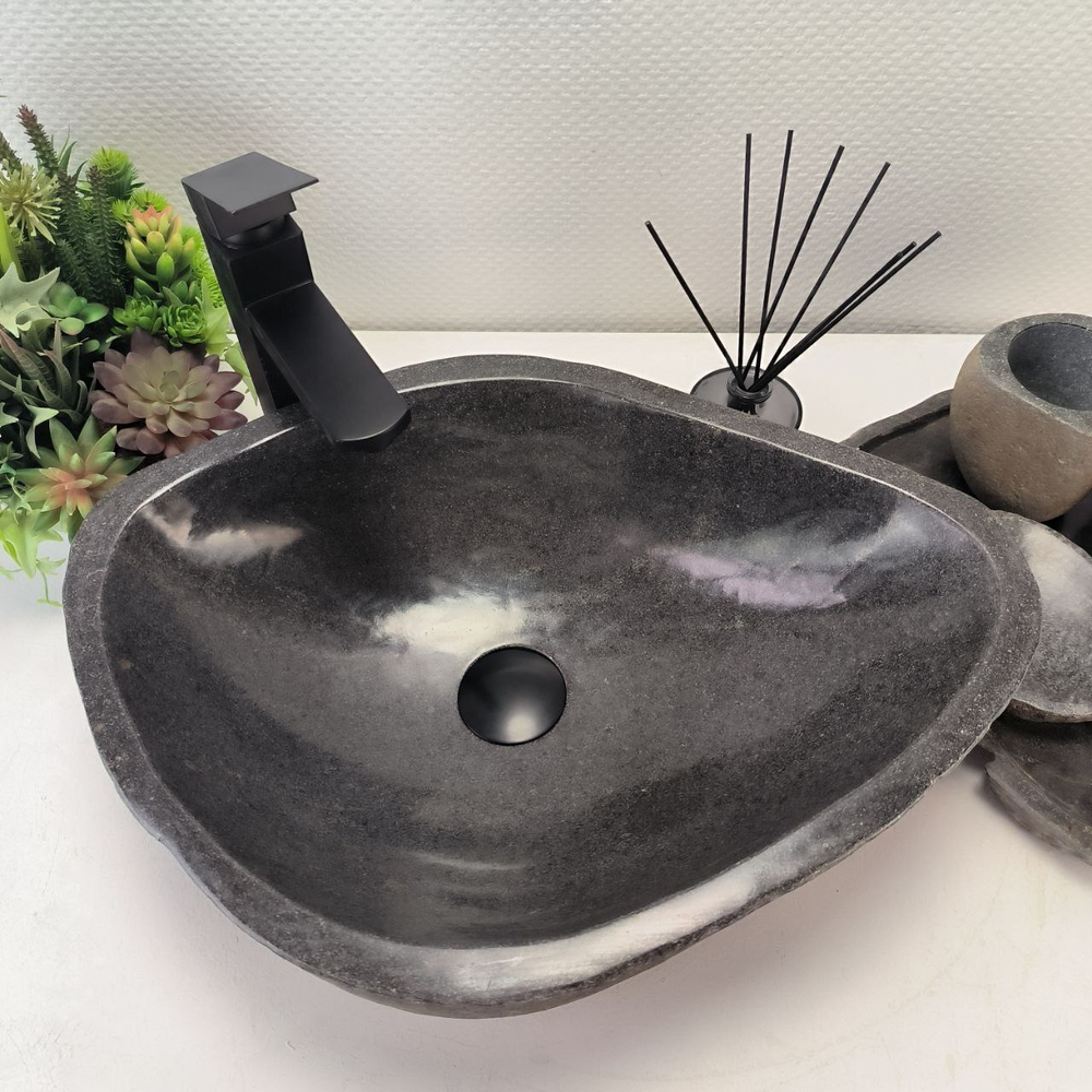 Раковина из речного камня RS-62820 (51*37*16) 56