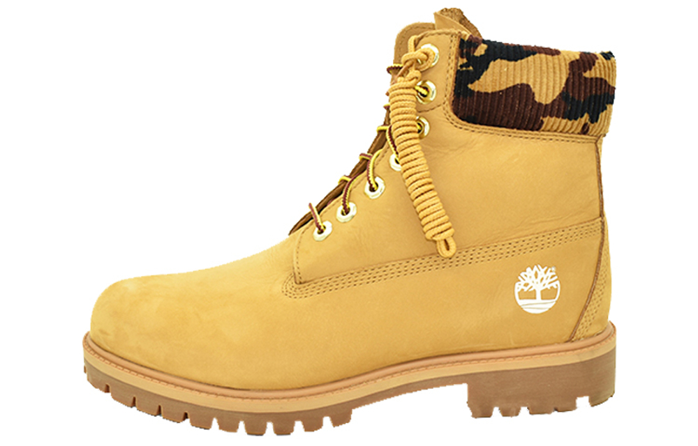 Timberland 6 Inch Premium Boot "Wheat Nubuck With Camouflage Collar"