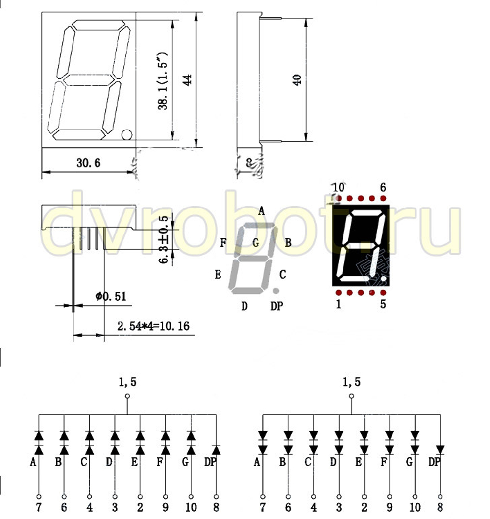 Индикатор 15101AS - 1.5" - красный