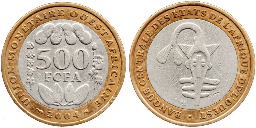 Западная Африка (ВСЕАО) 500 франков, 2003 - 2010 Какао XF