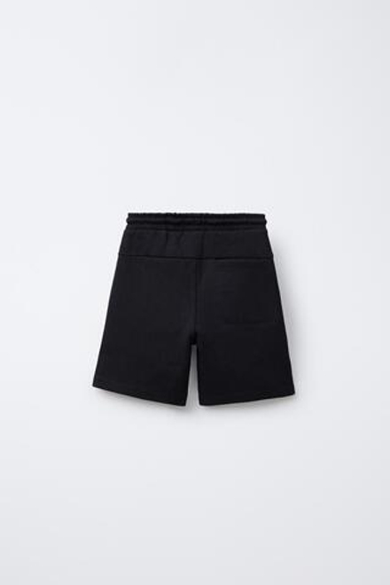 ZARA ШОРТЫ КОМФОРТНОЙ ПОСАДКИ ИЗ МЯГКОЙ ТКАНИ, ЧЕРНЫЙ