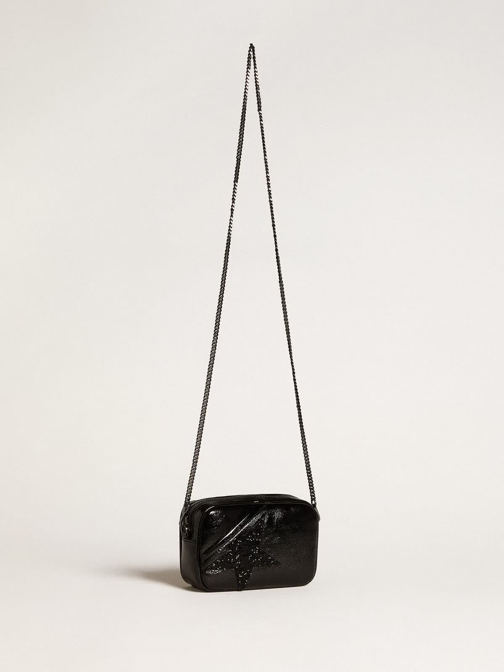 Mini Star Bag in black leather with Swarovski crystal star