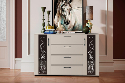 Стекло черное к комоду Прометей