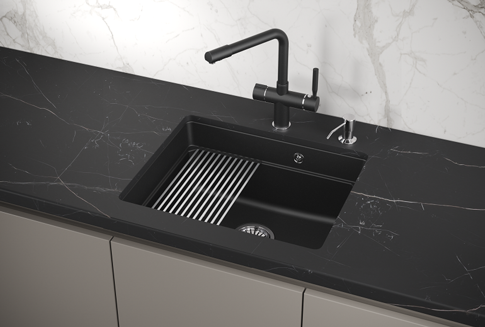 Кухонная мойка GRANULA Kitchen Space (5501U, ШВАРЦ)