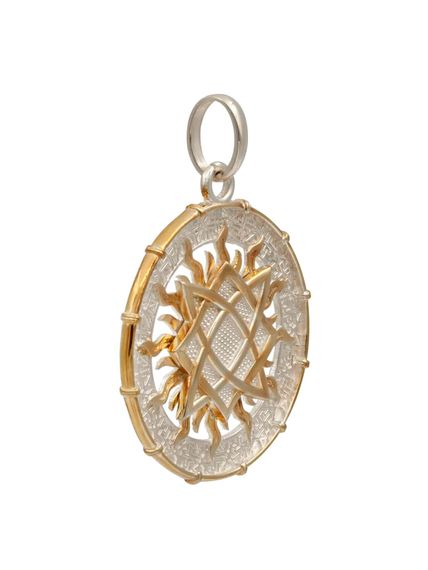 Подвеска Звезда Руси из серебра 925 пробы с позолотой фото вид сбоку