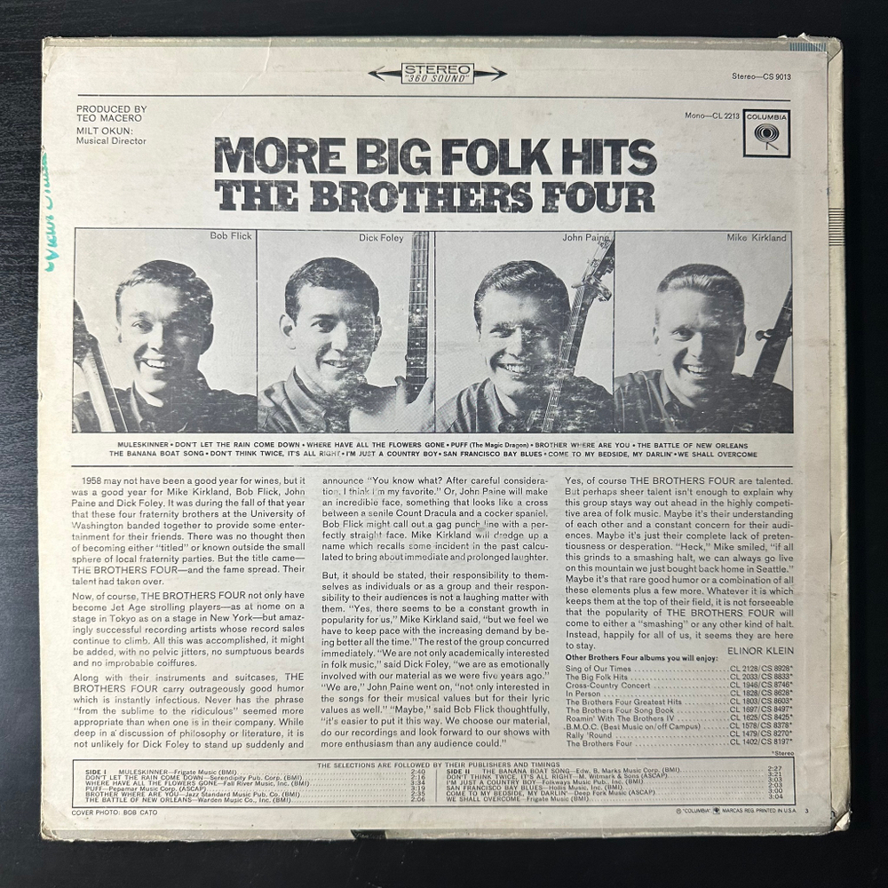 The Brothers Four ‎– More Big Folk Hits (США 1964г.)