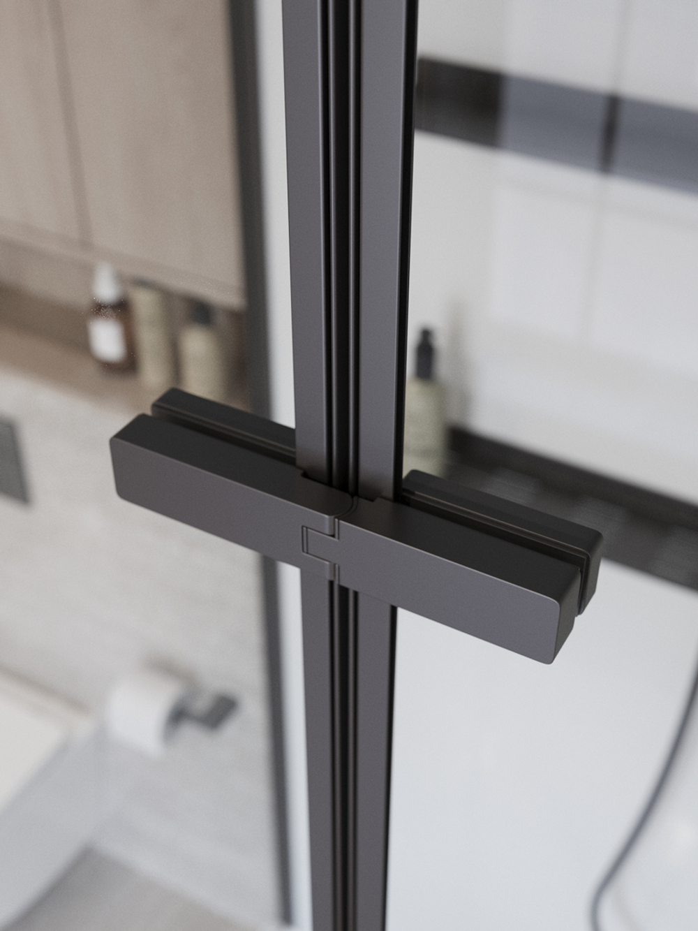 Душевая кабина BelBagno UNO-CAB-A-1-90-C-NERO-Bi-TOP-L, левосторонняя